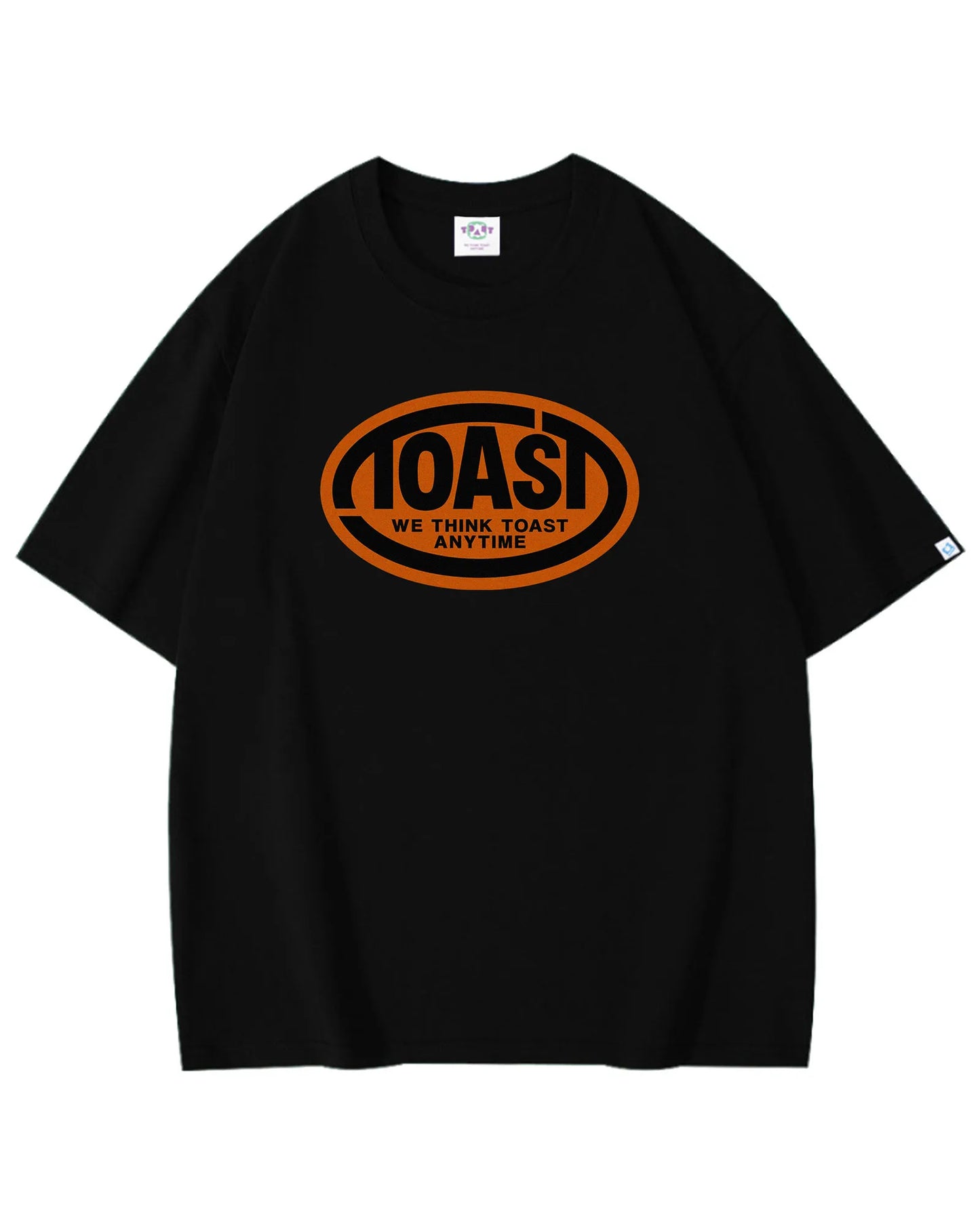 WORK OVAL LOGO T-SHIRT BLACK