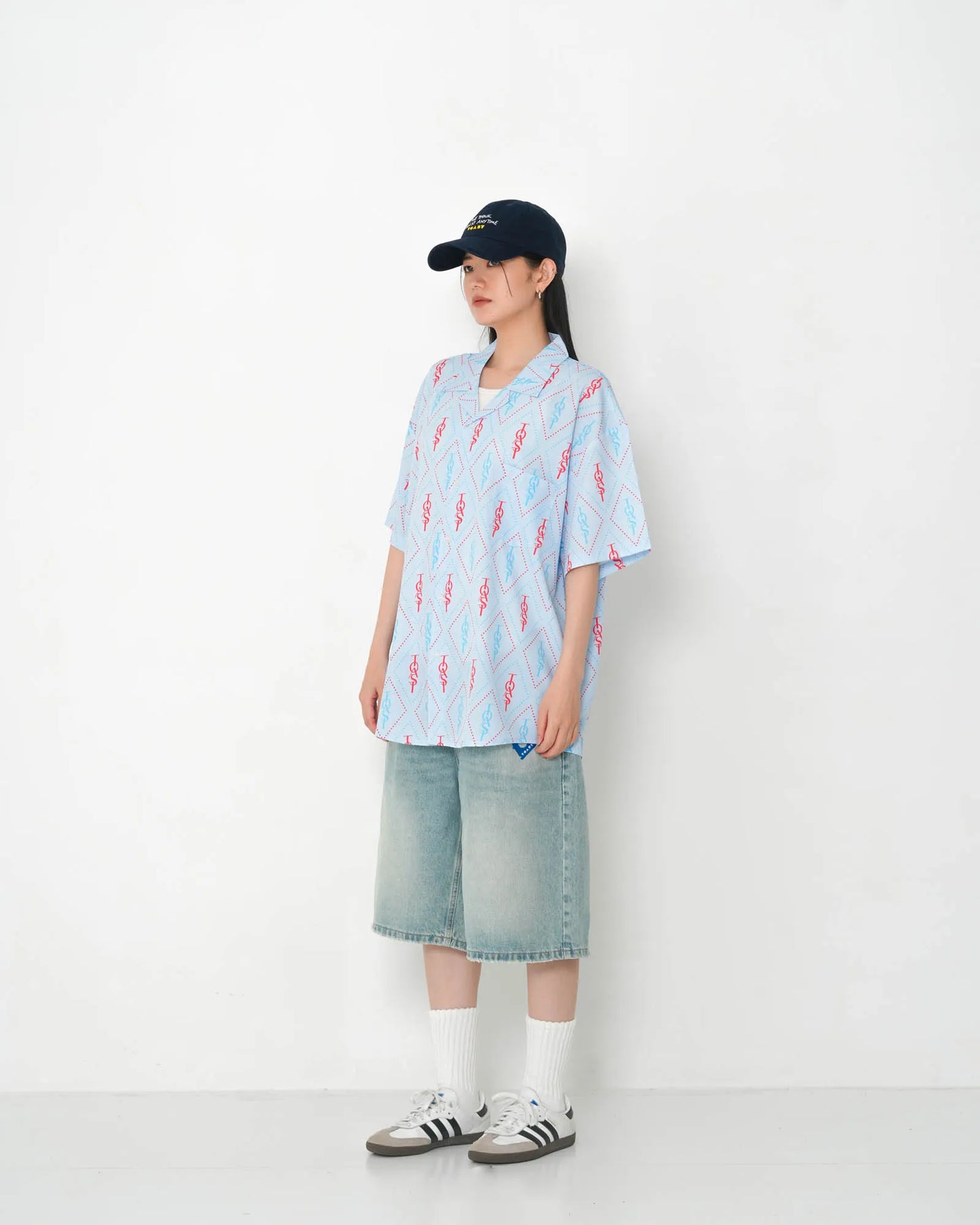 EMBROIDERY DENIM SHORTS INDIGO