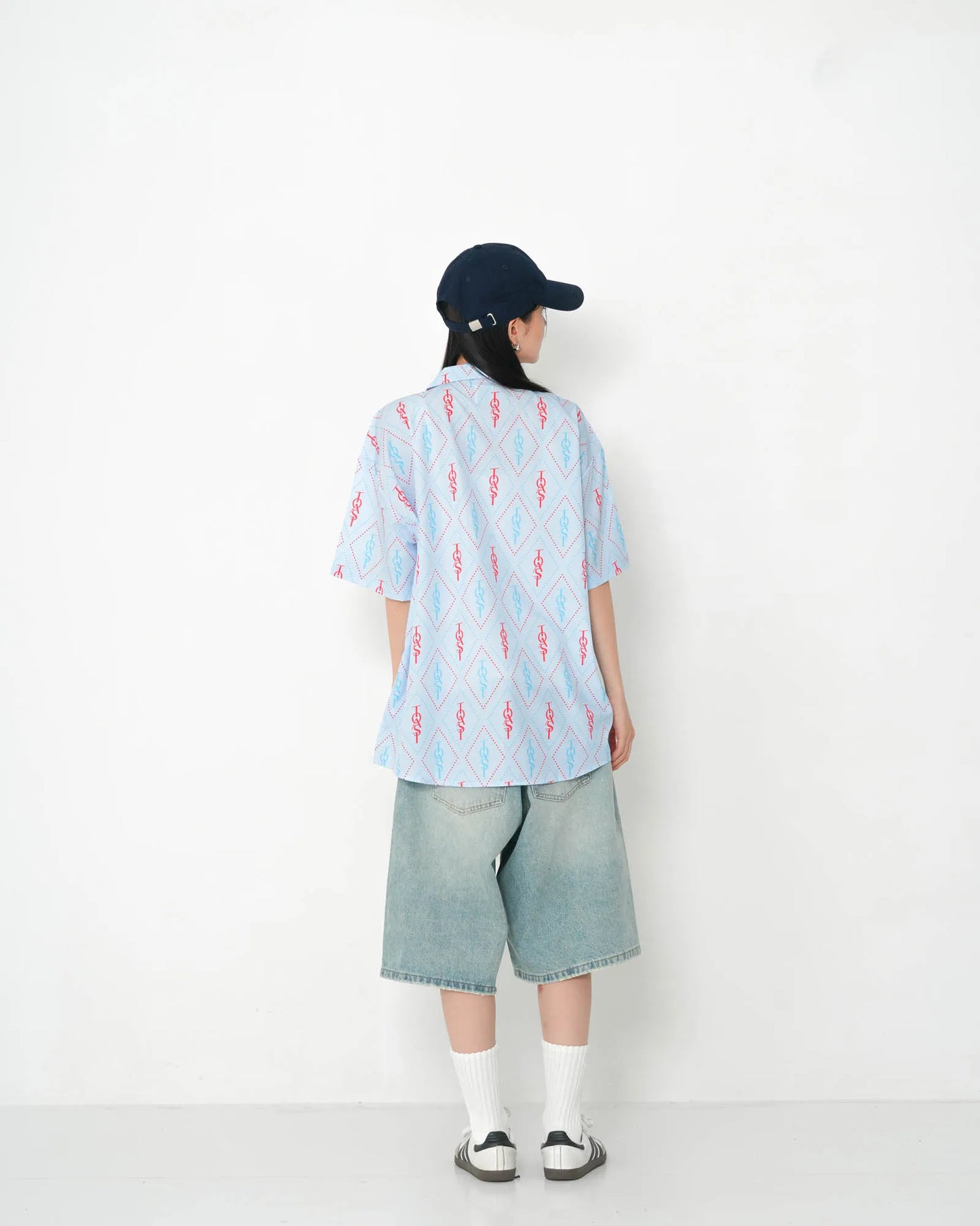 EMBROIDERY DENIM SHORTS INDIGO