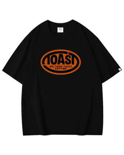WORK OVAL LOGO T-SHIRT BLACK