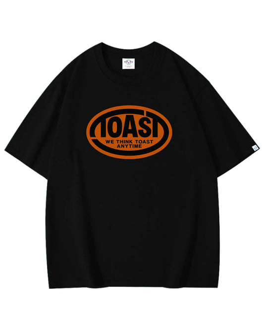 WORK OVAL LOGO T-SHIRT BLACK