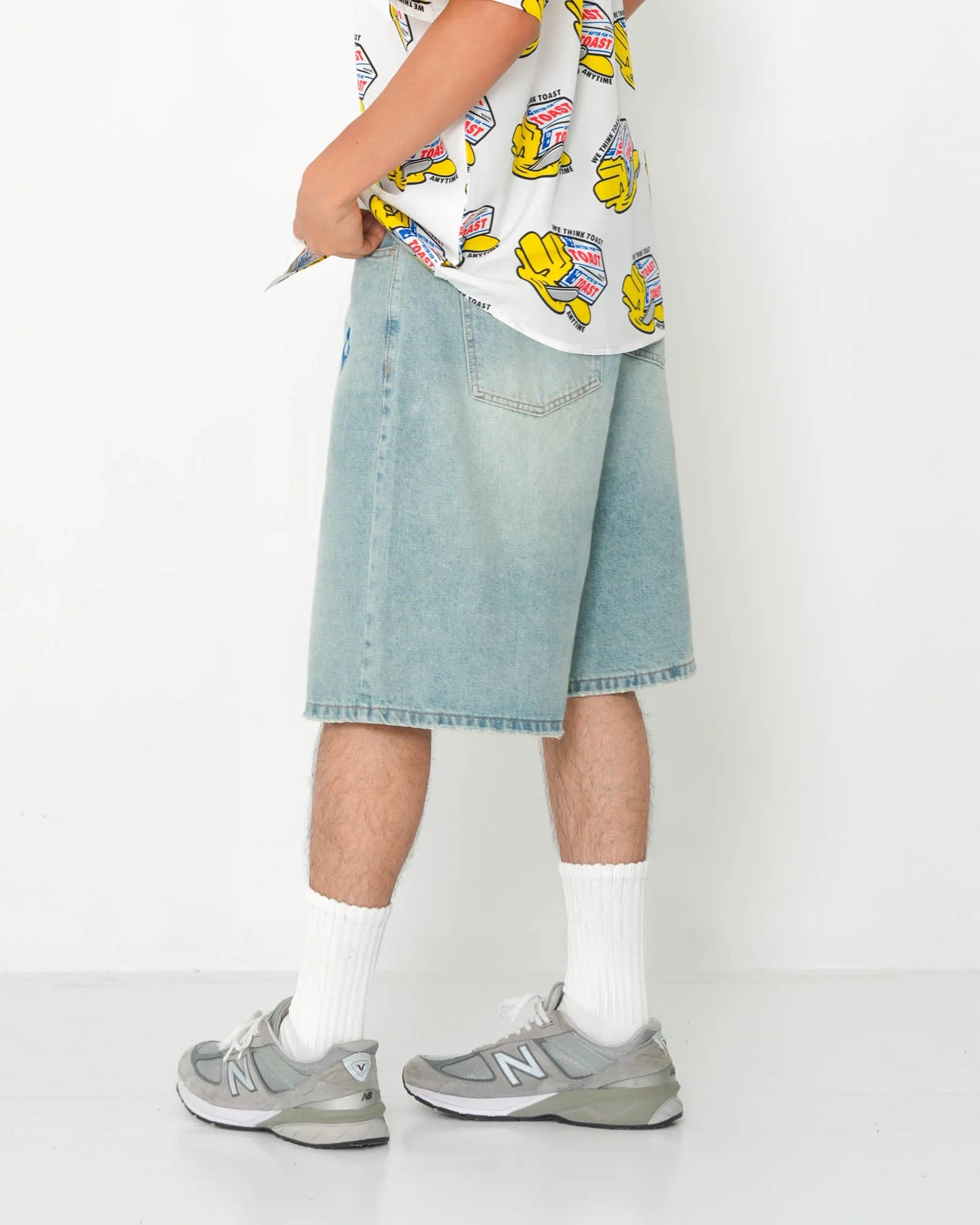EMBROIDERY DENIM SHORTS INDIGO