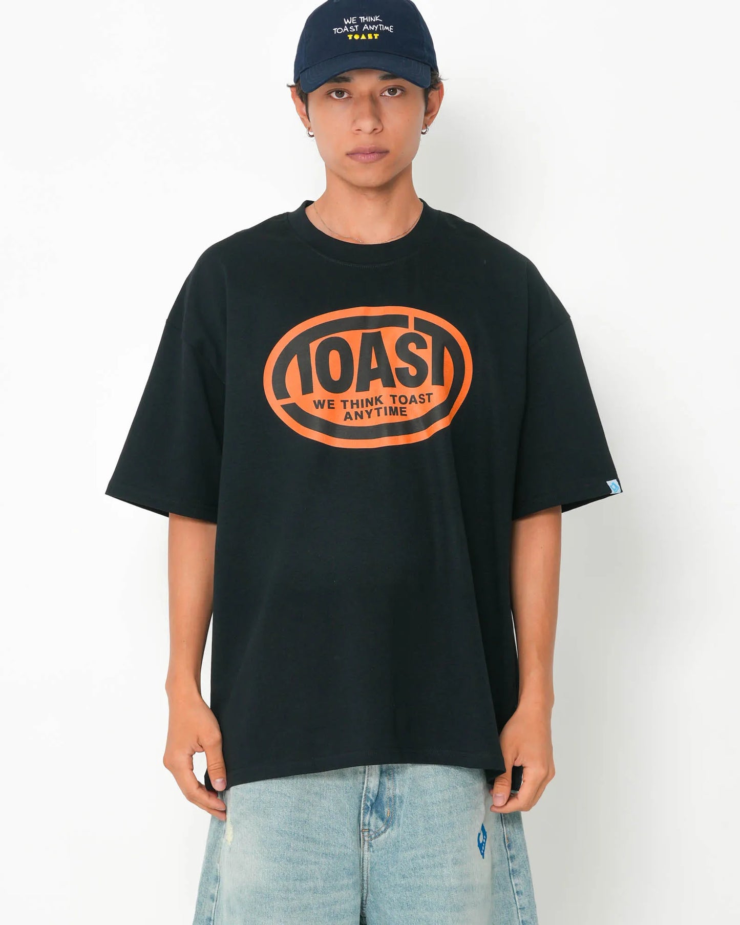 WORK OVAL LOGO T-SHIRT BLACK