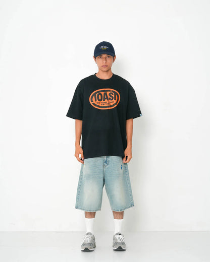 WORK OVAL LOGO T-SHIRT BLACK