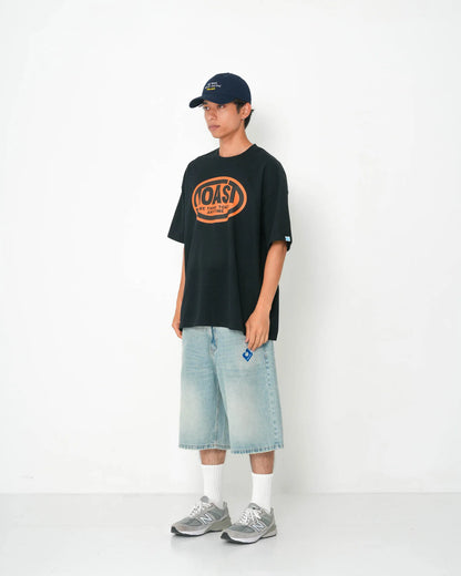 WORK OVAL LOGO T-SHIRT BLACK