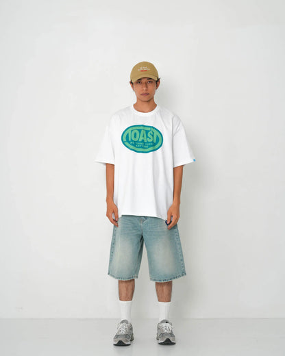 WORK OVAL LOGO T-SHIRT WHITE