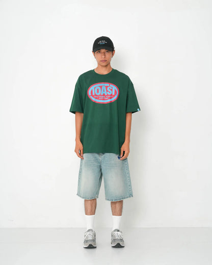 WORK OVAL LOGO T-SHIRT GREEN