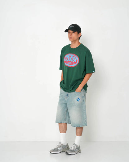 WORK OVAL LOGO T-SHIRT GREEN
