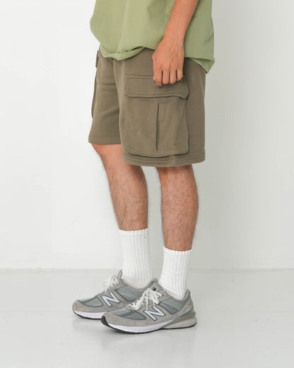 SWEAT CARGO SHORTS KHAKI