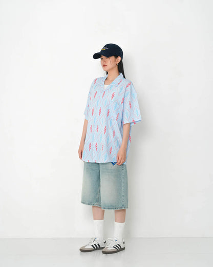 EMBROIDERY DENIM SHORTS INDIGO