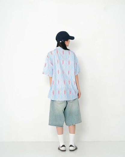 EMBROIDERY DENIM SHORTS INDIGO