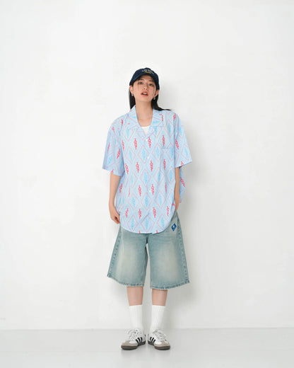 EMBROIDERY DENIM SHORTS INDIGO
