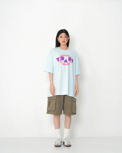 PAN-MIMI LOGO T-SHIRT LIGHT BLUE