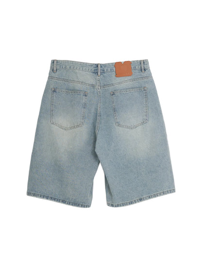 EMBROIDERY DENIM SHORTS INDIGO
